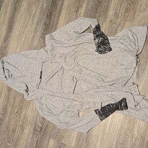 Botanique 1X waffleknit hooded cardigan